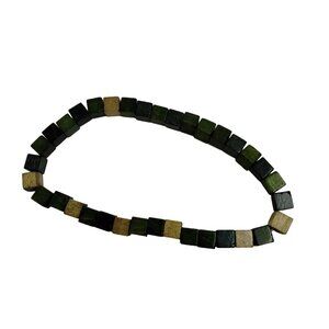 Anklets Large Bracelet Green Brown Wood Beachwear Spring Break Tropical 9 inch